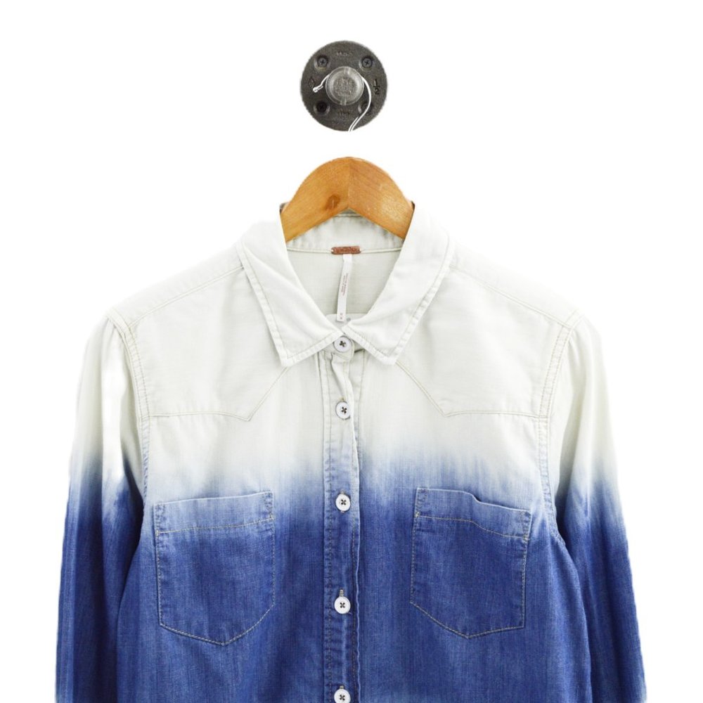 Free People Tie Dye Button Down #206-58 - Picture 2 of 3